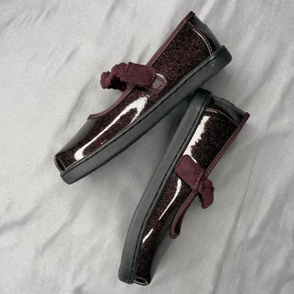 TOMS Kids' Sparkly Maroon Dress Shoes